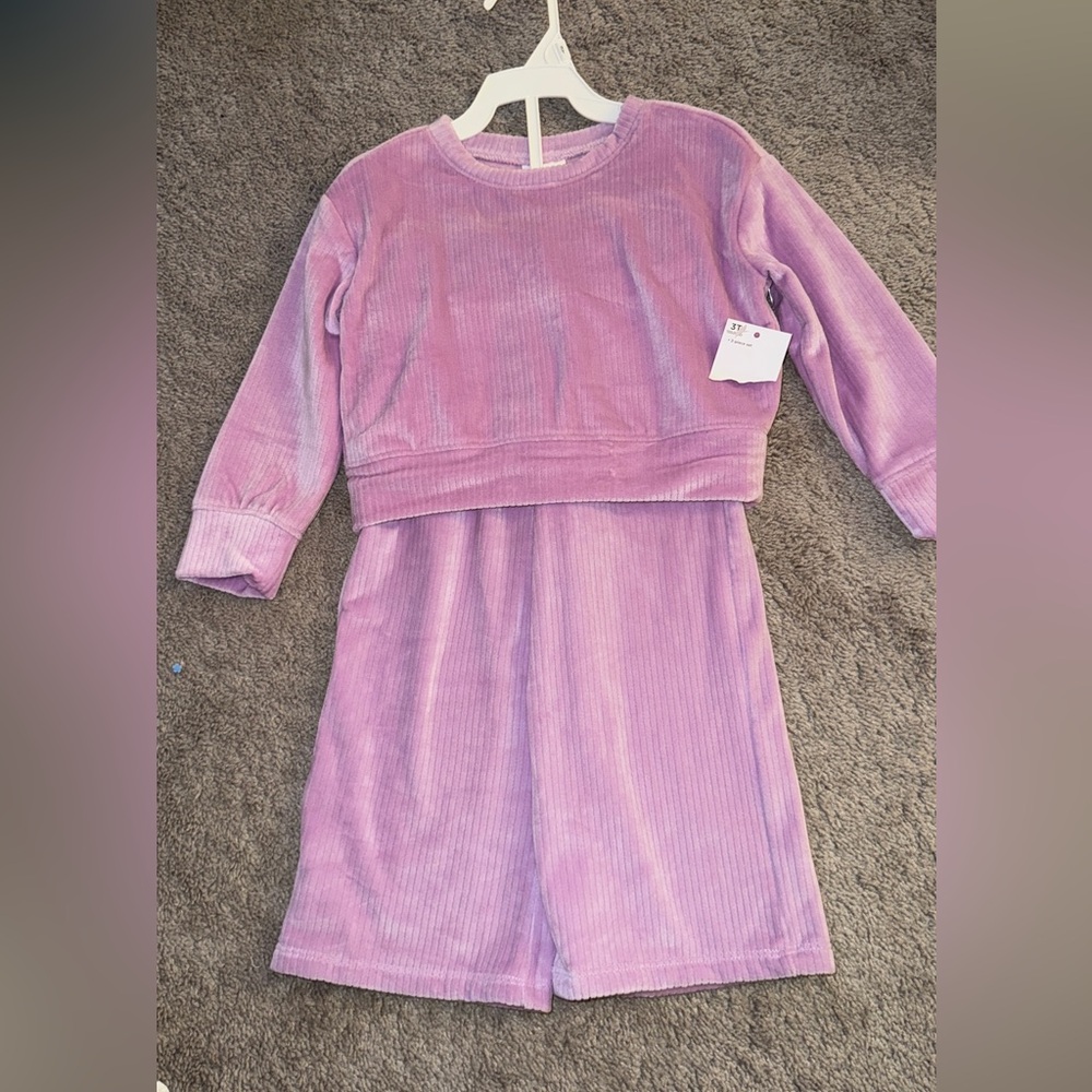 Purple Plush Pajama Set Cozy Matching Loungewear